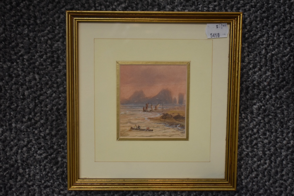 (19th/20th century), a watercolour, seascape, 8 x 12cm, modern mounted framed and glazed, 20 x 19cm - Image 2 of 2