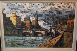 Bruno Nardini, (1932 +), an oil painting, Continental river cityscape, signed and circa 1970, 60 x