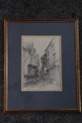 William Woodhouse, (1857-1939), a sketch, The Shambles at York, initialled and attributed verso,