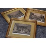 (20th century), three prints, Levens Hall, 22 x 29cm, gilt effect framed and glazed, 40 x46cm