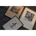 (20th century), three etchings, inc A Wild, after, manor cottage, signed and dated 1918, 24 x