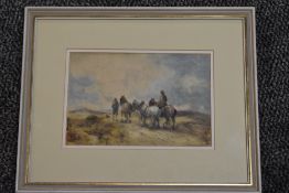 (19th century), style of Manners, a watercolour, country landscape, 16 x 25cm, modern mounted framed