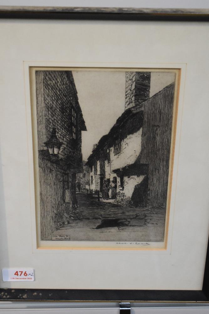 Chas H Clark, (20th century), after, an etching, Hawkshead, 21 x 25cm, mounted framed and glazed, 33 - Image 2 of 2