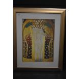 Klimt, (20th century re-print), style of, after, a print, lovers, 57 x 42cm, mounted framed and