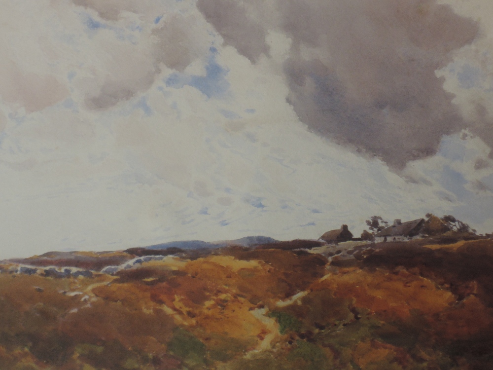 Arthur Tucker (1854-1929), a watercolour, moorland cottage, signed, 29 x 43cm, mounted framed and