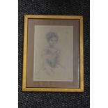 Olerano, (19th/20th century), a sketch, young lady, indistinctly signed, 20 x 14cm, later mounted