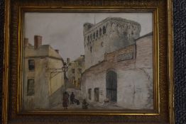 Astbury Jackson (20th century), a watercolour, townscape, signed and dated '75, 25 x 32cm acanthus