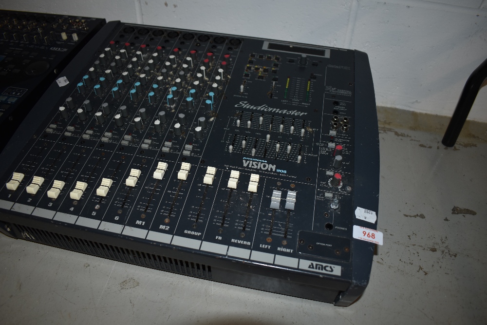 A Stuidomaster vision 908 powerhouse powered mixer (900W 8 channel)