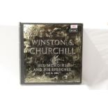 A lavish heavy box of twelve albums with speeches by Winston Churchill - a nice item with historical