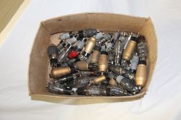 A large box of vintage audio and radio valves