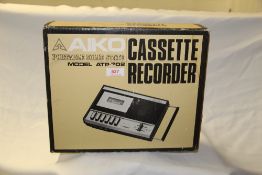 A vintage boxed Aiko cassette recorder - a nice retro item - needs some TLC !