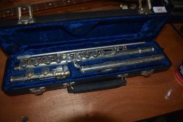 A Jupiter flute, serial number 90548, in plush case