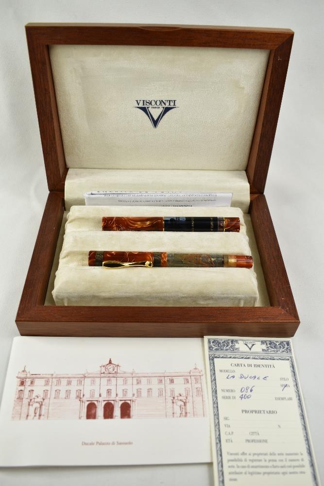 A Limited Edition Visconti Ducale Palazzo di Sassuolo Vacuum fill fountain pen 86/400, in amber - Image 8 of 8