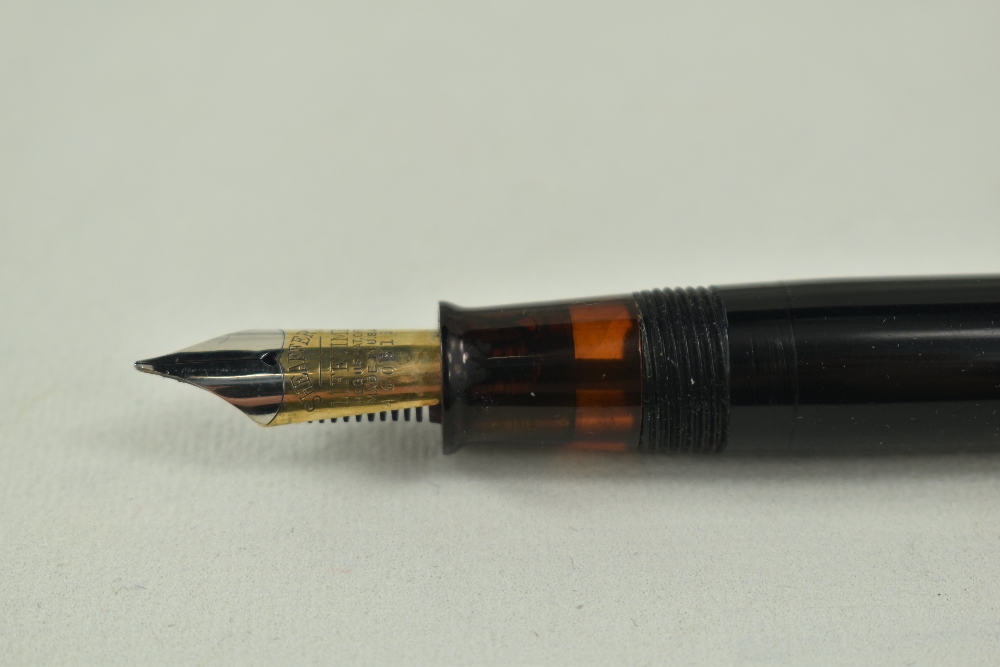 A Sheaffer Balance Lifetime lever fill fountain pen in black with single band and white spot to - Image 2 of 4