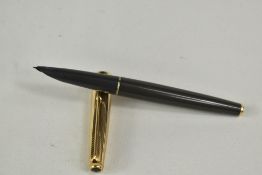 A Parker 61 cartridge fountain pen in grey having rolled gold cap. Approx 13.3cm arrow above nib