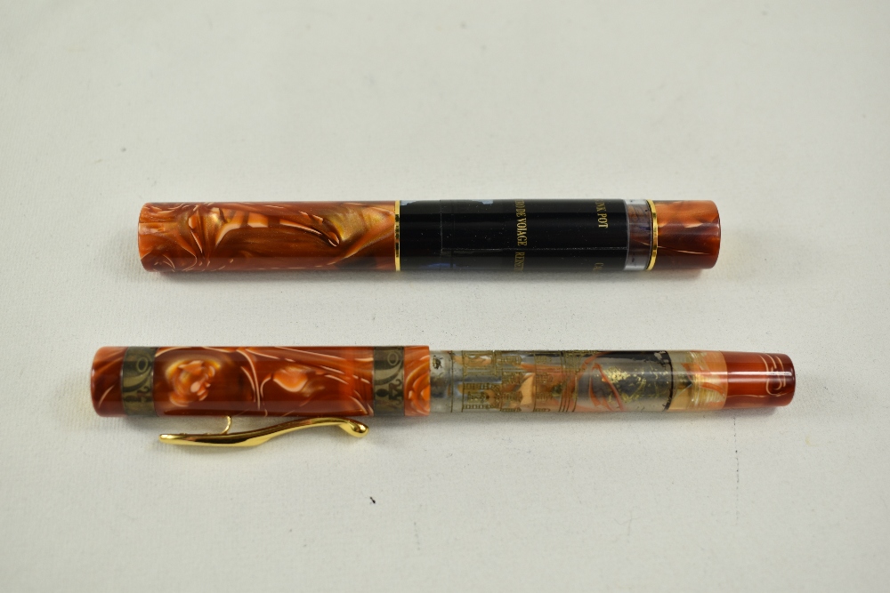 A Limited Edition Visconti Ducale Palazzo di Sassuolo Vacuum fill fountain pen 86/400, in amber