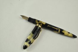 A Sheaffer Balance Lifetime lever fill fountain pen in black/pearl with single band and white spot