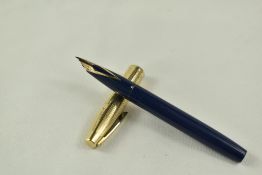 A Sheaffer Imperial cartridge/converter fountain pen in blue having gold filled cap and white spot