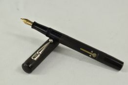 A Conway Stewart 479 lever fill fountain pen in black with engine turned decoration having Conway