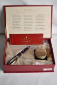 A Sheaffer Balance Special Edition converter fountain pen in Aspen, two band to the cap with white