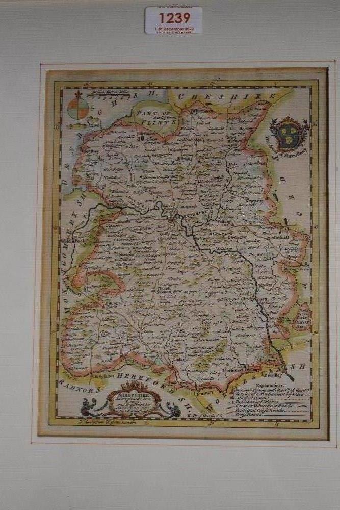 A George III hand coloured map - Shrewsbury.