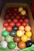 A selection of snooker and pool balls