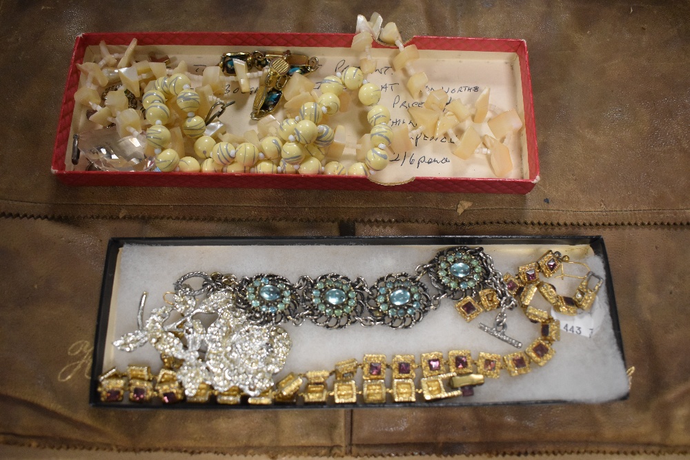 A selection of modern costume jewellery including necklaces and vintage Pyjama case - Image 2 of 2