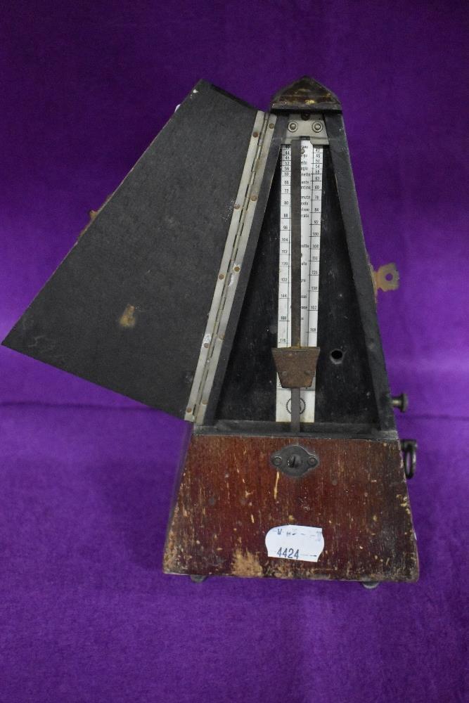 An early 20th century System Maezel Metronome in wooden case. - Image 2 of 2