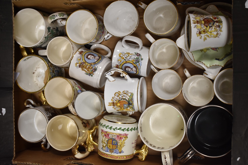 A selection of early 20th century and later Royal Coronation and souvenir cups including Shelley and