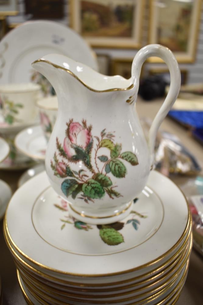 A Victorian porcelain part tea service having floral print pattern with enamel detailing - Image 2 of 2