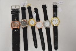 Six mens watches all black straps