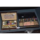 Two vintage portable artist paint sets