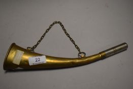 A 20th century small sized brass hunting horn