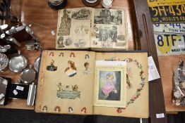 Two Victorian decoupage scrap books