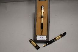 A vintage Swan roller ball and fountain pen set being AF