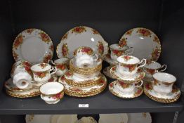 A 20th century Royal Albert Old Country Roses pattern part tea service in fine condition.