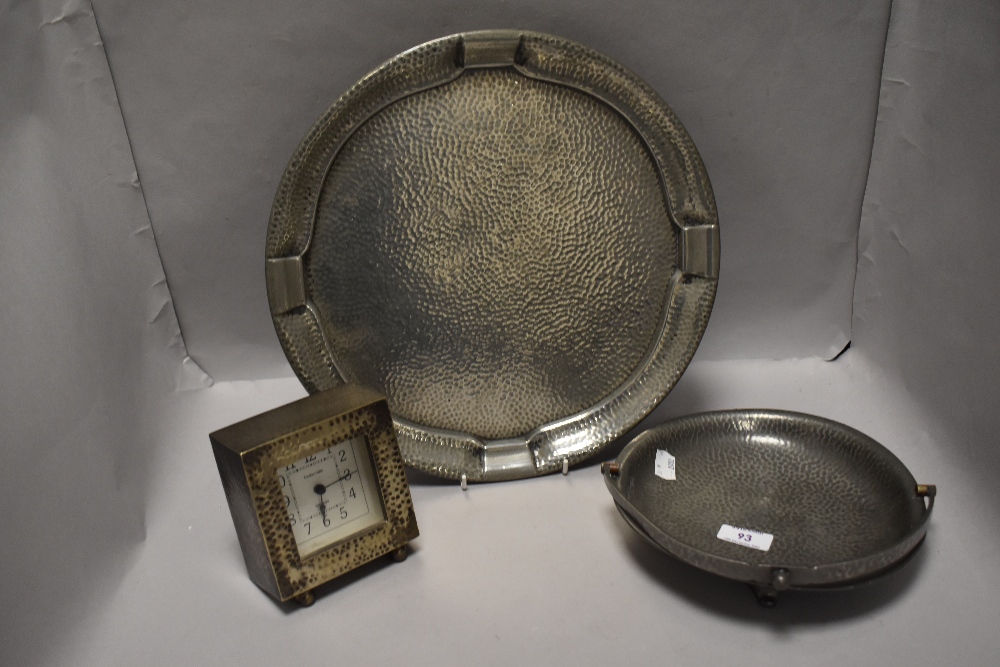 A selection of pewter wares including Civic fruit bowl, Knighthood serving tray and Baskerville