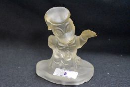 A 20th century Walt Disney glass figure study of Donald Duck 11cm tall