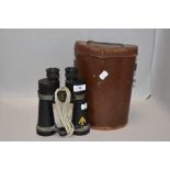 A pair of early 20th century military marked Barr and Stroud 1948 binoculars with case