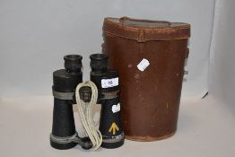 A pair of early 20th century military marked Barr and Stroud 1948 binoculars with case