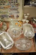 A selection of fine silver plated table wares including two lidded serving dishes, two hor dourves