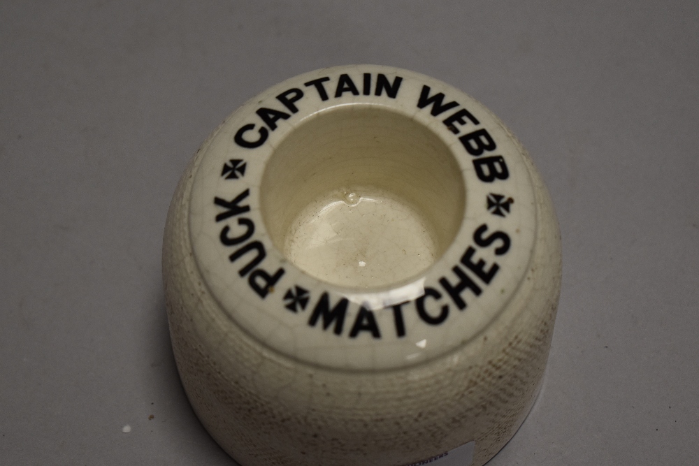 An early 20th century Mintons Captain Webb advertising vesta holder or match striker in the form - Image 2 of 3