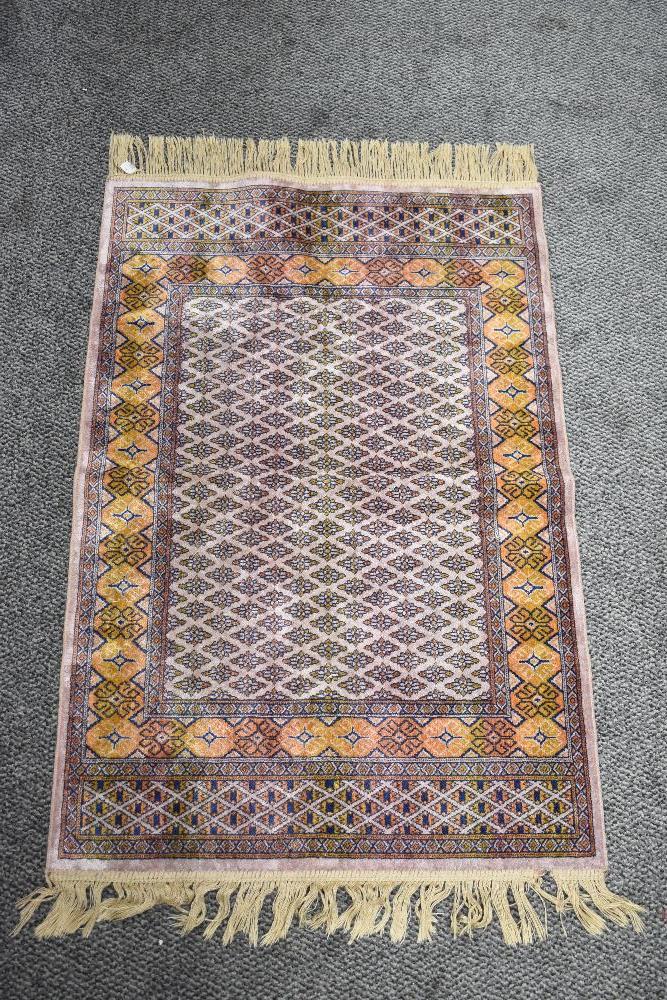 A fine woven mercerised cotton prayer mat or rug