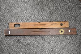 Two large carpenters spirit levels including Wilson and W.Marples