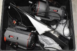 A selection of professional photography equipment including Courtenay Solaflash 1150 and 1250