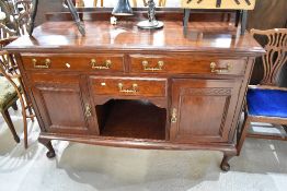 A Victorian mahogany sideboard, width approx. 153cm