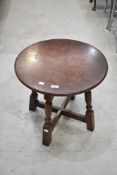 An early to mid 20th Century oak circular top coffee table (Chapmans Carlisle)