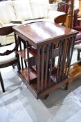 A late 19th or early 20th Century mahogany revolving bookcase