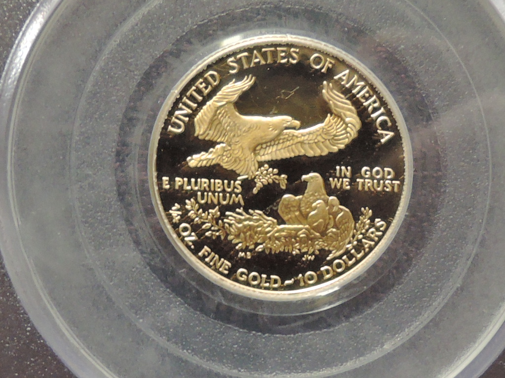 A US 2008 10 Dollar Coin, Liberty, 1/4 oz Fine Gold in plastic capsule - Image 2 of 3