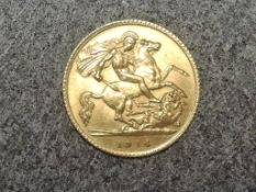 A United Kingdom 1914 George V Gold Half Sovereign, Royal Mint